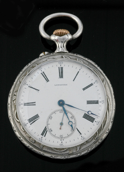 Appraisal: A GENTS SILVER LONGINES OPEN FACE POCKETWATCH Circa Having a