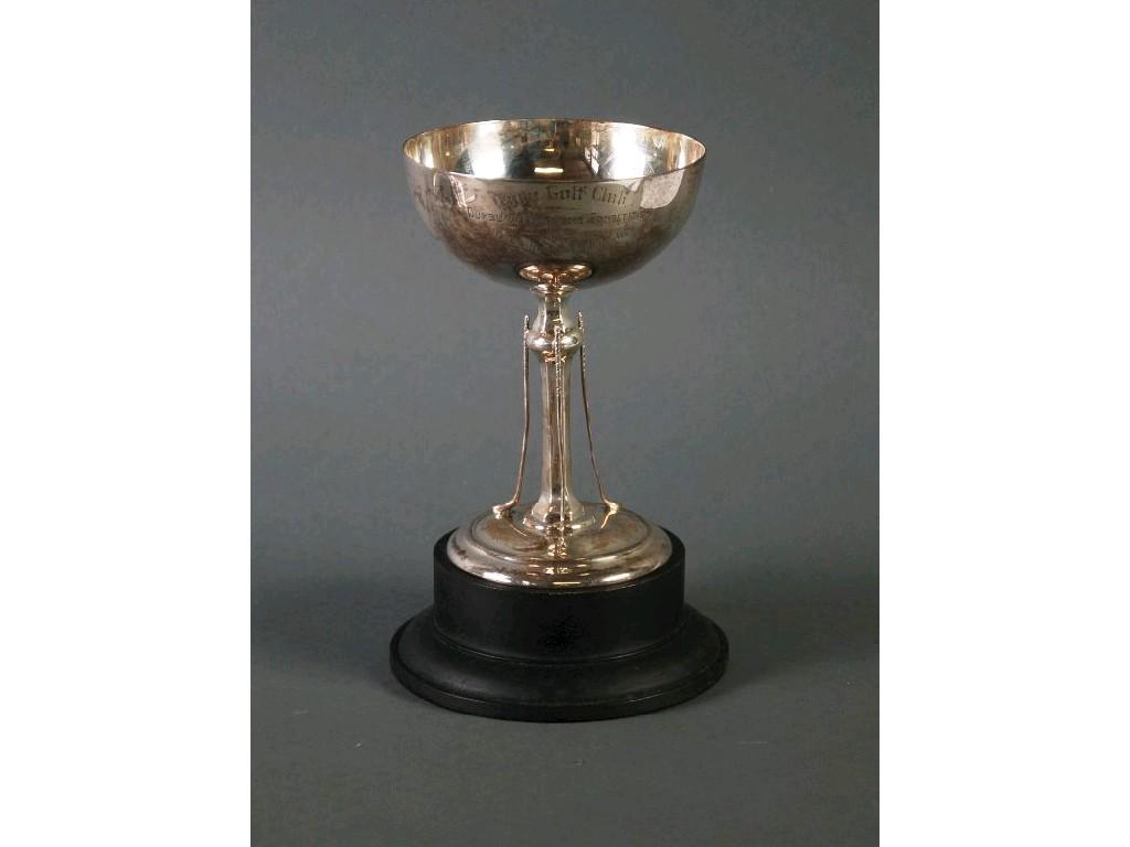 Appraisal: GEORGE V SILVER PRESENTATION GOLF TROPHY CUP chalice form with