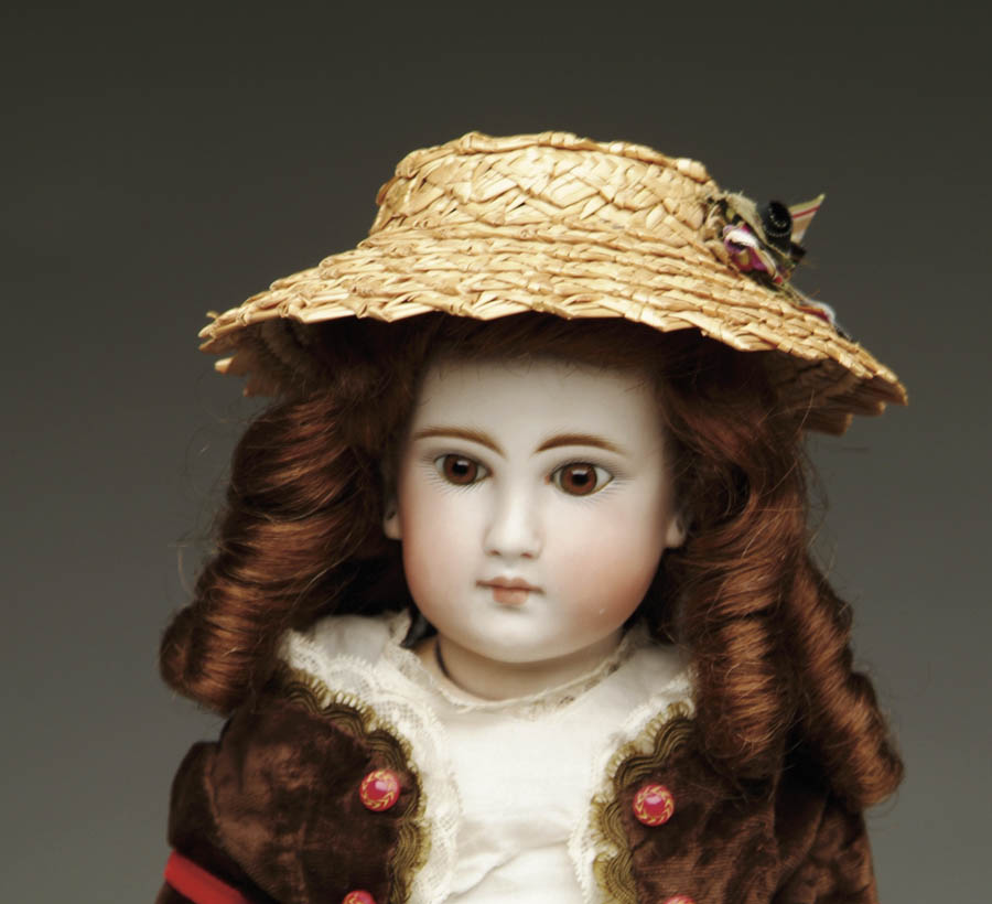 Appraisal: CLOSE MOUTH GERMAN DOLL INCISED On early wood and composition