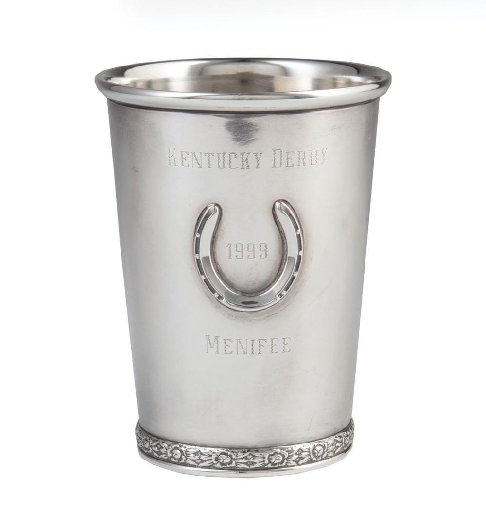 Appraisal: Official Kentucky Derby Sterling Silver Mint Julep Cup ret Brown