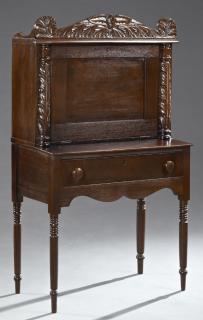 Appraisal: American Classical Carved Mahogany Desk th c with a leaf