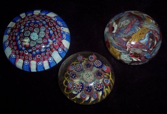 Appraisal: A millefiore paperweight two further paperweights and sundry glass