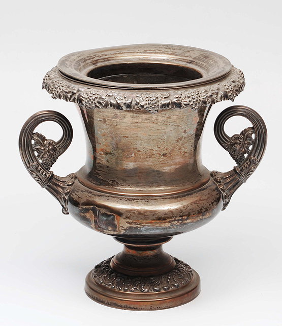 Appraisal: A TH CENTURY OLD SHEFFIELD PLATED WINE COOLER of campana