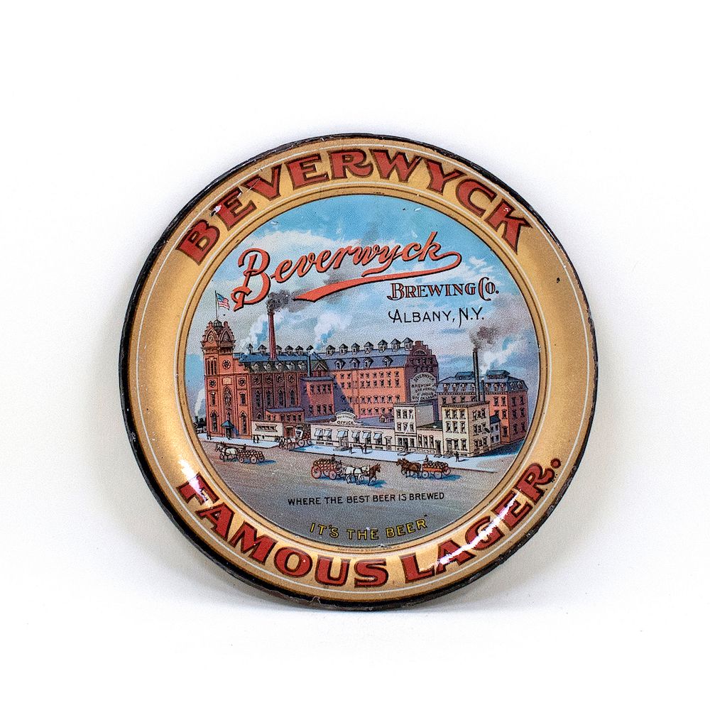 Appraisal: Beverwyck Brewing Factory Scene Tip Tray Reference n a Brewery