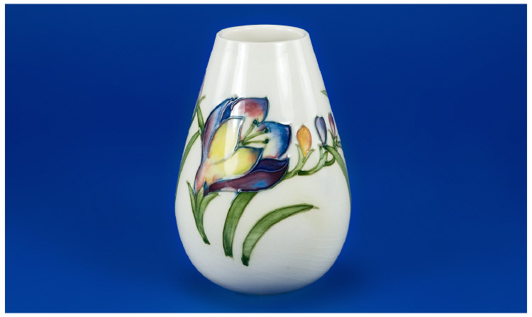 Appraisal: Moorcroft Vase 'Freesia' pattern on white ground marks to base