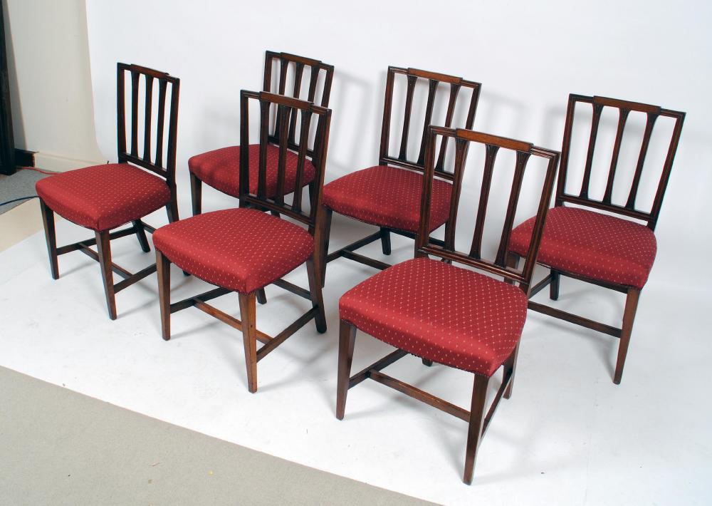 Appraisal: A SET OF SIX GEORGE III MAHOGANY DINING CHAIRS c