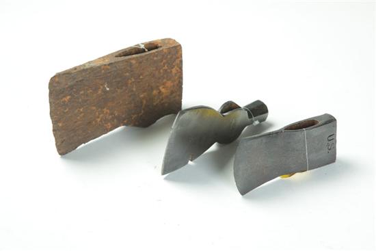 Appraisal: THREE AXE HEADS American nd half- th- th century One