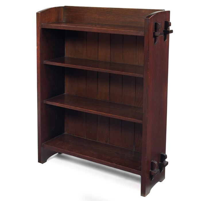 Appraisal: Rare Gustav Stickley bookcase early open-form with four shelves supported