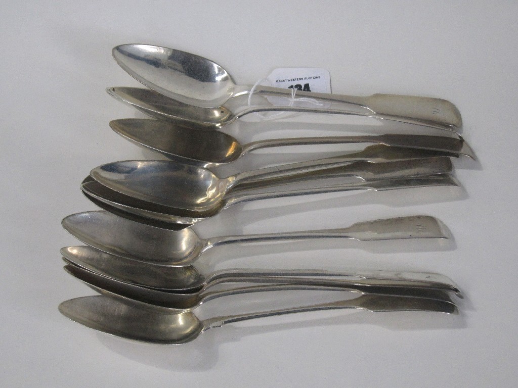 Appraisal: Lot comprising eleven George III silver table spoons oz