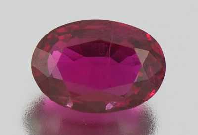 Appraisal: An Unmounted Ruby Oval faceted cut weighting carat Origin Burma