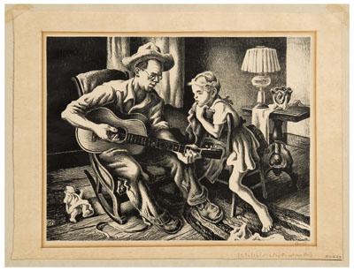 Appraisal: Thomas Hart Benton lithograph Missouri - The Music Lesson edition