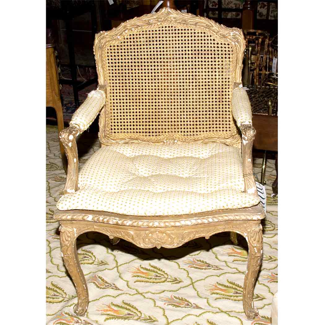 Appraisal: Louis XV Style Gilt-Wood Fauteuil a La Reine