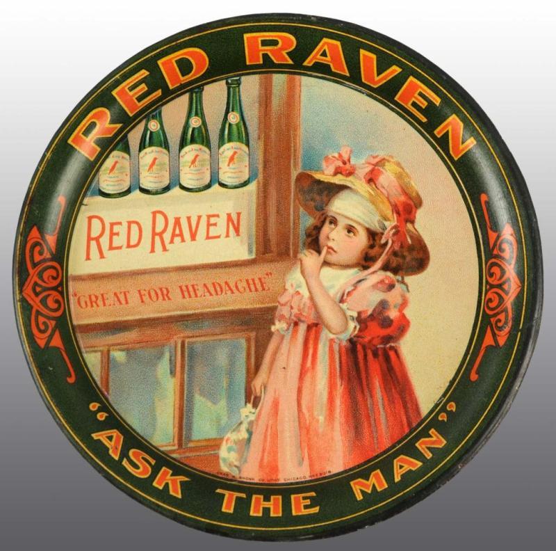 Appraisal: Red Raven Tip Tray Description Manufactured by Chas W Shonk