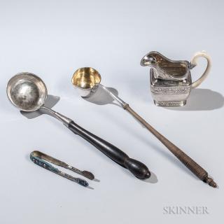 Appraisal: Four Pieces of Continental Silver Tableware three Russian a creamer