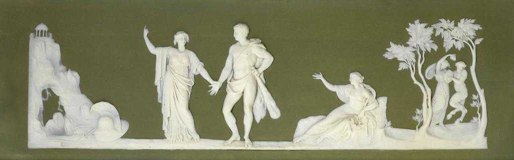 Appraisal: A WEDGWOOD JASPER TABLET in green jasper dip and ornamented