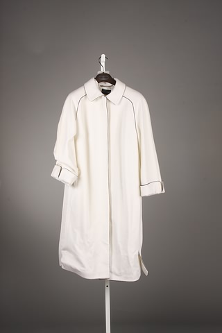 Appraisal: Rena Lange white wool cashmere full length white coat with