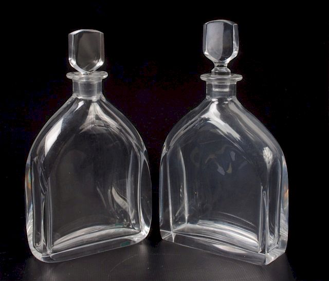 Appraisal: Orrefors Crystal Decanters Pair Pair of Orrefors crystal decanters with