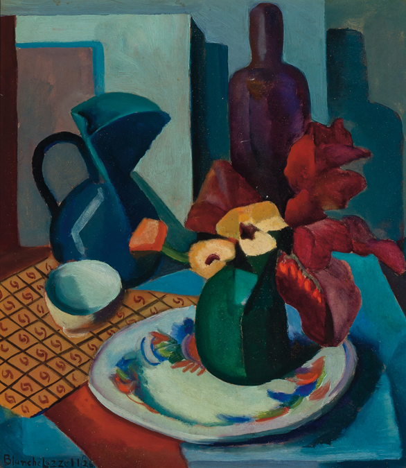 Appraisal: BLANCHE LAZZELL American - Still Life oil on canvas on