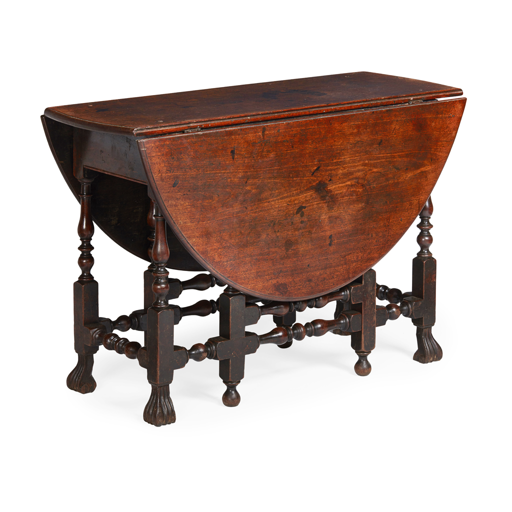 Appraisal: GEORGE I SMALL WALNUT DROPLEAF TABLE EARLY TH CENTURY the