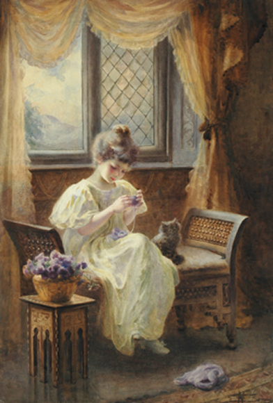 Appraisal: Nelli Sansom British th century Young Girl By the Window