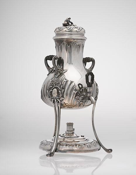 Appraisal: LEON LAPAR FRENCH SILVER HOT WATER URN French ca first