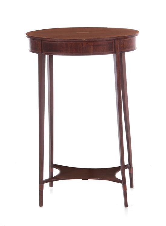 Appraisal: Irish inlaid mahogany kettle stand side table Michael Butler Dublin