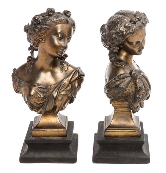 Appraisal: Sale Lot A Pair of Cast Metal Busts each depicting