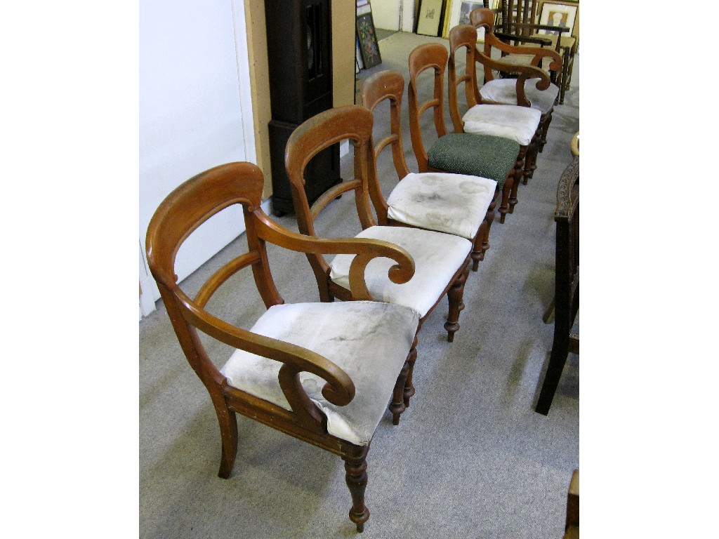 Appraisal: Set of six Victorian kitchen chairs