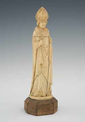 Appraisal: A Carved Bone or Ivory Figure of a Saint Apprx