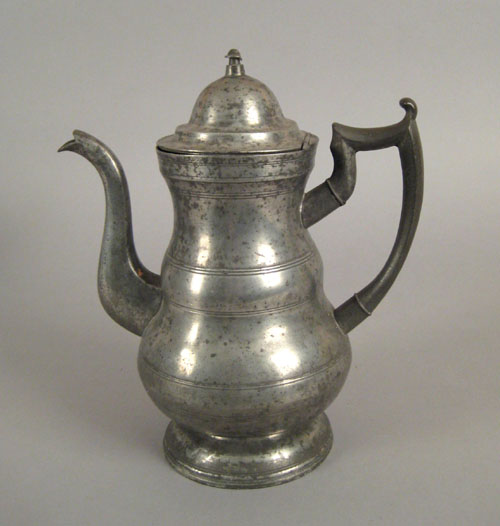 Appraisal: New York pewter coffee pot ca bearing the touch of