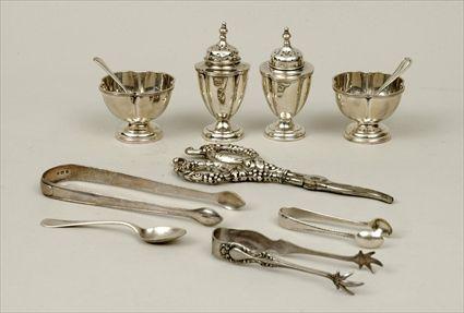 Appraisal: Pair of English Silver Salts and a Pair of English