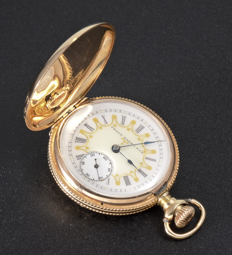 Appraisal: K MULTI COLOR GOLD ELGIN HUNTER CASE POCKET WATCH Circa