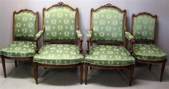 Appraisal: Pair of th century style mahogany arm chairs and matching