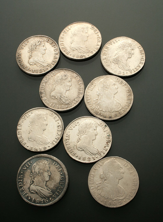 Appraisal: Nine Guatemalan Silver -Reales Consisting of one dated one dated