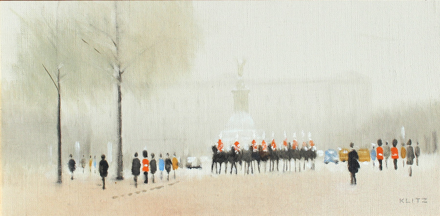 Appraisal: KLITZ Anthony British - ''Horse Guards at Buckingham Palace'' Oil