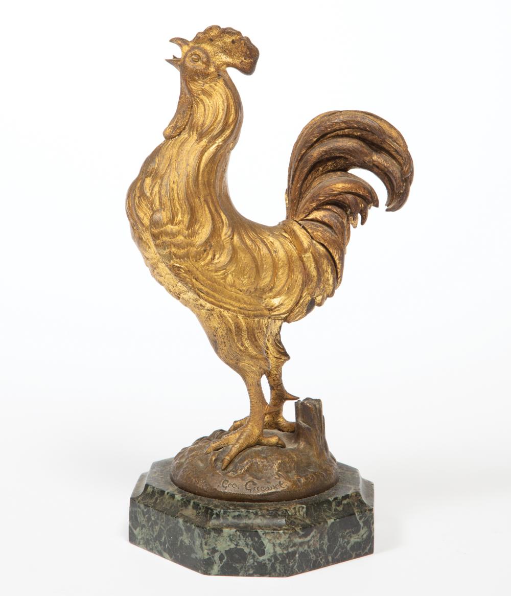 Appraisal: George Guesnet French th th c Le Coq gilt bronze