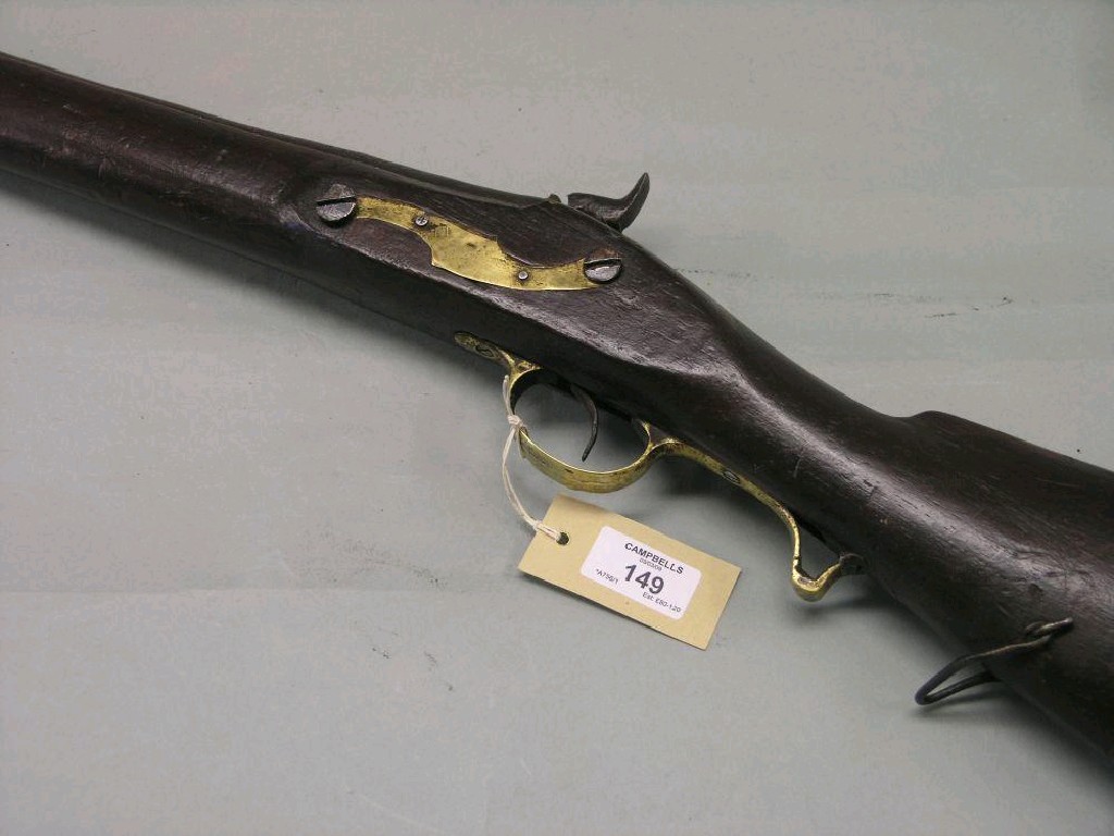 Appraisal: A Victorian percussion cap musket with walnut stock complete with