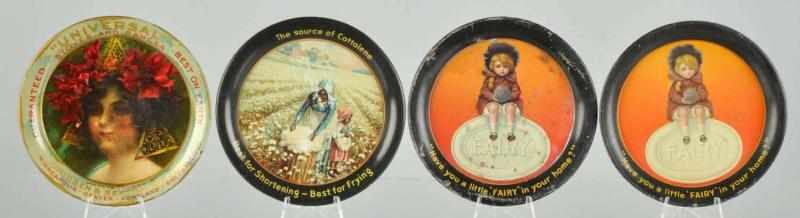 Appraisal: Lot of Small Advertising Tip Trays Description Includes Universal Fairy