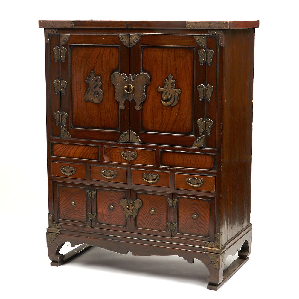 Appraisal: th c Korean Wooden Bandaji Chest of Drawers Joseon Choson