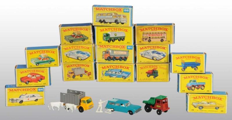 Appraisal: Lot of Matchbox Die-Cast Vehicle Toys Description Circa s Includes