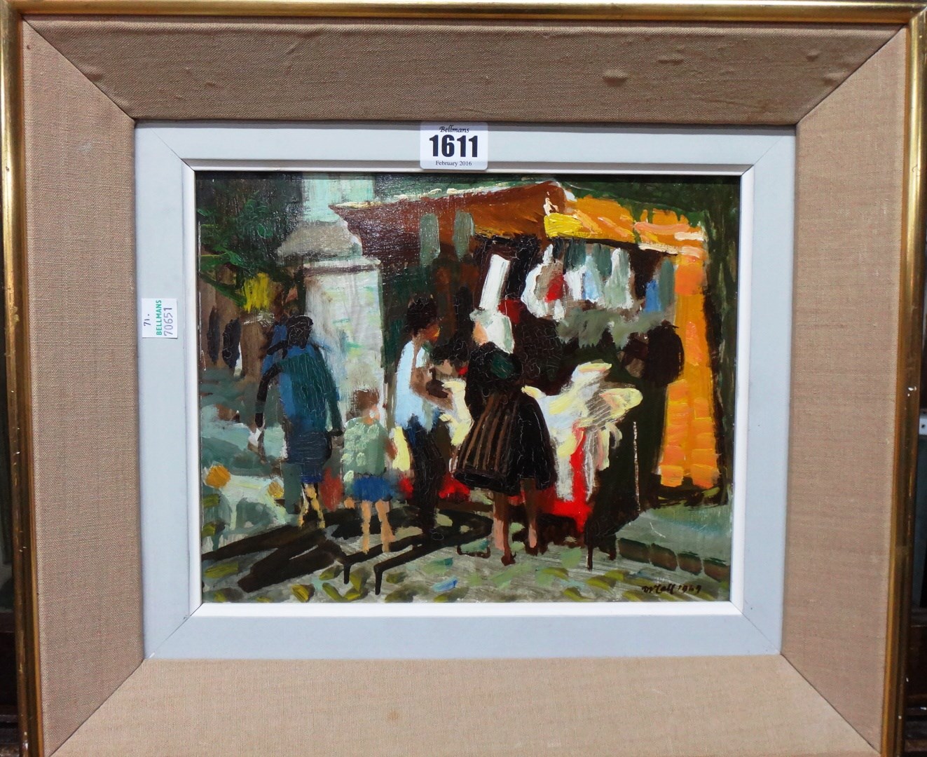 Appraisal: Charles McCall - The stall by the cathedral oil on