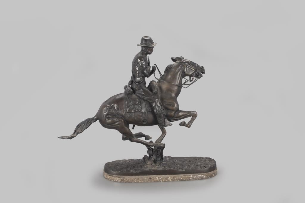 Appraisal: Trooper of the Plains bronze by by in