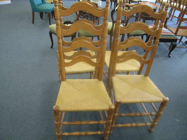 Appraisal: Ladderback Chairs rush seats