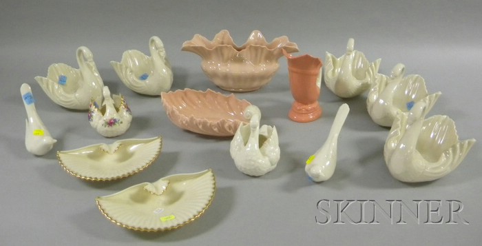 Appraisal: Fourteen Lenox Porcelain and Miscellaneous Table Items a shell-form console