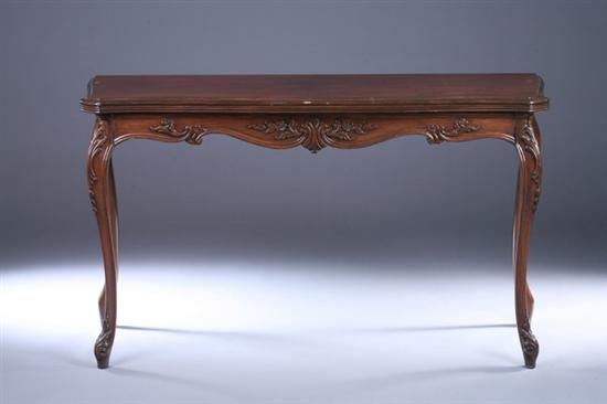 Appraisal: LOUIS XV STYLE FRUITWOOD FLIP-TOP CONSOLE DINING TABLE th century