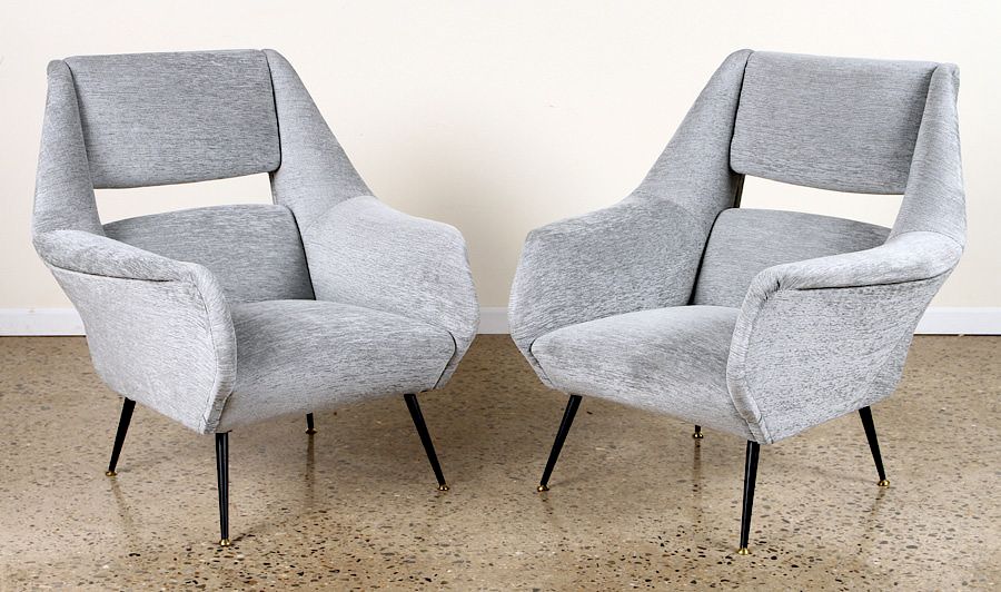 Appraisal: PAIR GIGI RADICE UPHOLSTERED CLUB CHAIRS C A pair of