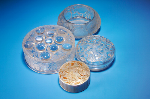 Appraisal: R LALIQUE Four boxes ca including Le Lys for D'Orsay