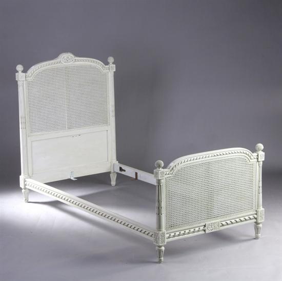 Appraisal: PAIR SWEDISH PAINTED TWIN BEDS early th century Each carved