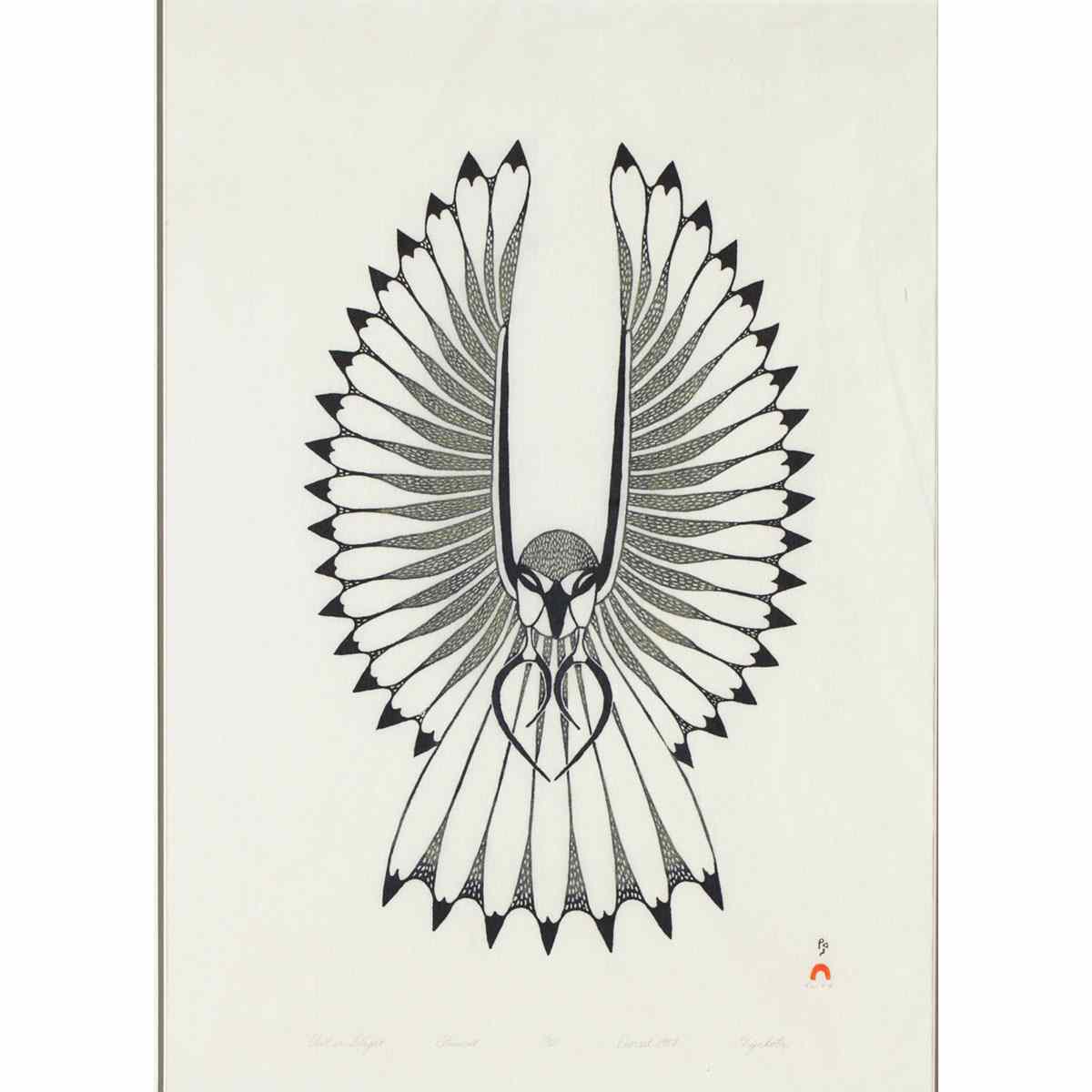 Appraisal: ELIYAKOTA SAMUALIE - E - Cape Dorset OWL IN FLIGHT