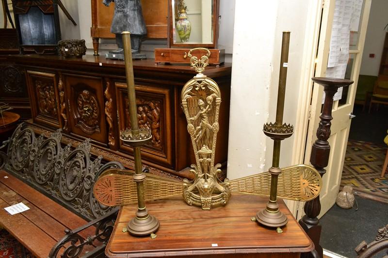 Appraisal: A PAIR OF VICTORIAN TALL CHURCH TELESCOPIC CANDLESTICKS